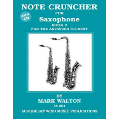 Note Cruncher for Saxophone Book 2 Bk/CD-Woodwind-Australian Wind Music Publications-Engadine Music