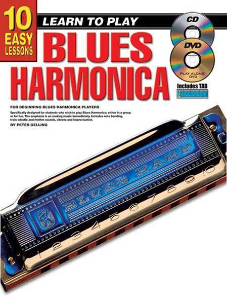 10 Easy Lessons Learn To Play Blues Harmonica Book/Online Media