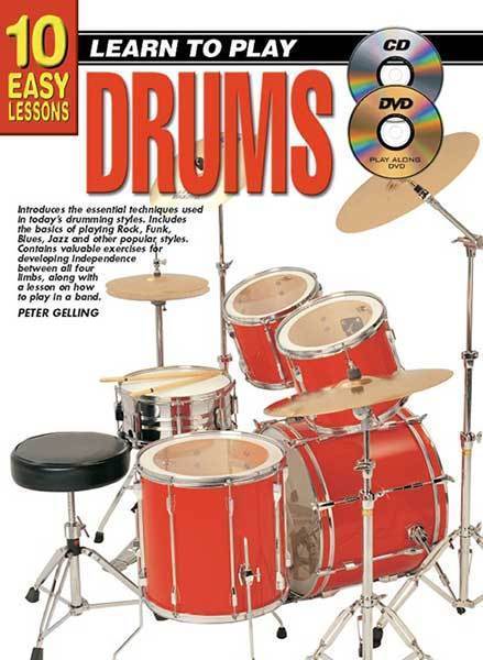 10 Easy Lessons Learn To Play Drums Book/Online Media