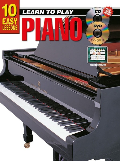 10 Easy Lessons Learn To Play Piano Book/Online Media