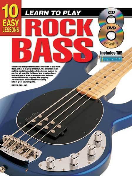 10 Easy Lessons Learn To Play Rock Bass Book/Online Media