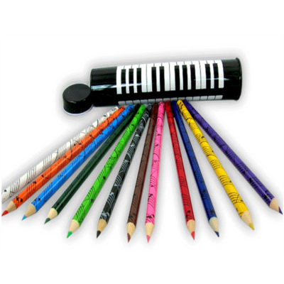 12 Colour Pencils in Keys Tin-Stationery-Engadine Music-Engadine Music