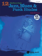 12 Medium-Easy Jazz, Blues & Funk Etudes Book & CD - Trumpet