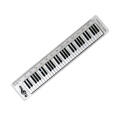 15 cm Keyboard Design Clear Ruler-Stationery-Engadine Music-Engadine Music