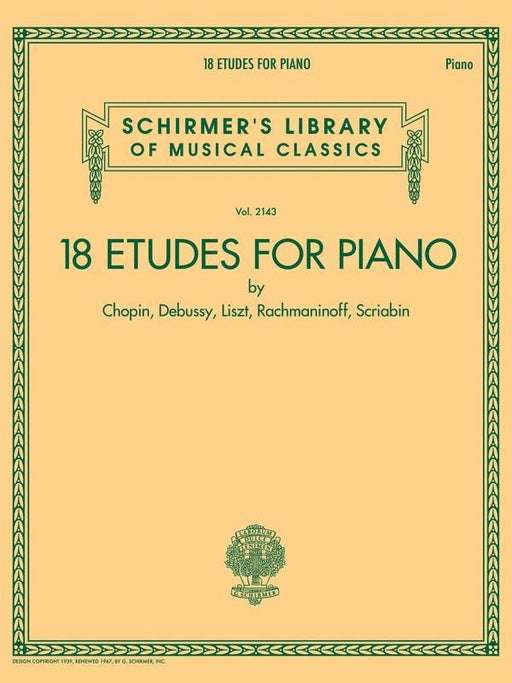 18 Etudes for Piano-Piano & Keyboard-G. Schirmer, Inc.-Engadine Music