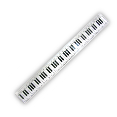 30 cm Keyboard Design Clear Ruler-Stationery-Engadine Music-Engadine Music