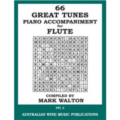 66 Great Tunes For Flute - Piano Accompaniment-Woodwind-Australian Wind Music Publications-Engadine Music