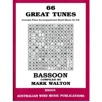 66 Great Tunes for Bassoon - Bk/CD-Woodwind-Australian Wind Music Publications-Engadine Music