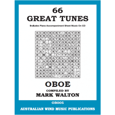 66 Great Tunes for Oboe - Bk/CD-Woodwind-Australian Wind Music Publications-Engadine Music