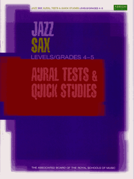 ABRSM Jazz Sax Aural Tests & Quick Studies Grades 4 & 5-Woodwind-ABRSM-Engadine Music