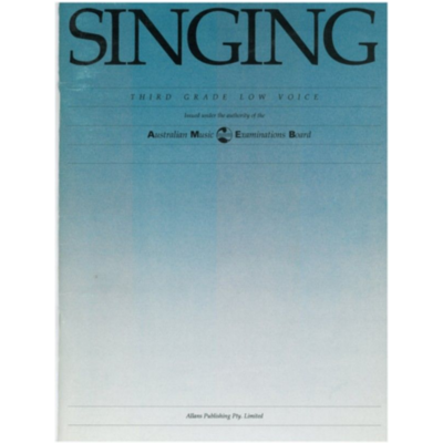 AMEB Singing - Low Voice Grade 3-Vocal-AMEB-Engadine Music