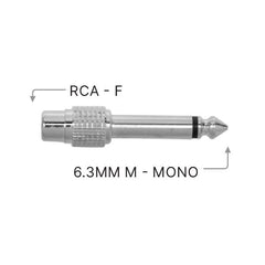 Adaptor Male 6.3mm to RCA Socket Female