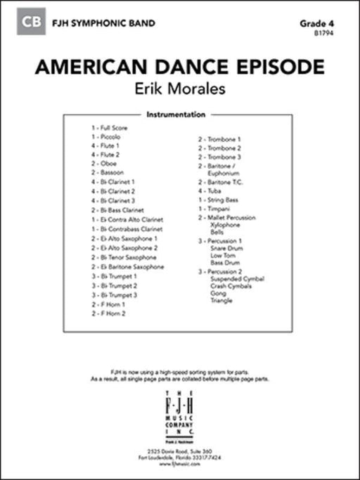 American Dance Episode, Erik Morales Concert Band Grade 4
