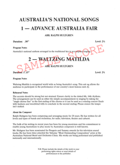 Australia's National Songs, Ralph Hultgren Concert Band Grade 2.5