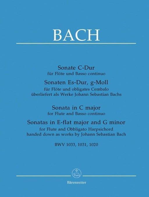 Bach - 3 Sonatas BWV 1020, 1031, 1033, Flute and Basso continuo/Obbligato Harpsichord