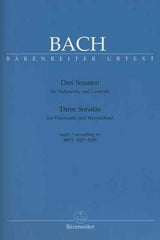 Bach - 3 Sonatas BWV 1027-1029 Cello & Piano-Strings-Barenreiter-Engadine Music