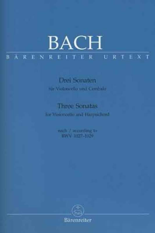 Bach - 3 Sonatas BWV 1027-1029 Cello & Piano-Strings-Barenreiter-Engadine Music
