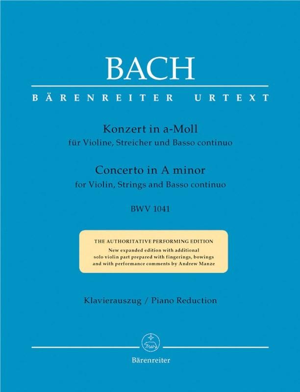 Bach - Concerto in A minor BWV 1041, Violin & Piano-Strings-Barenreiter-Engadine Music