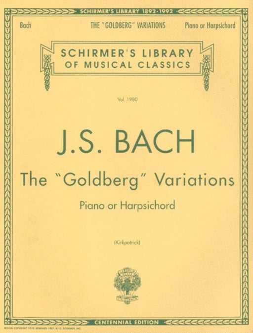 Bach - The Goldberg Variations, Piano-Piano & Keyboard-G. Schirmer Inc.-Engadine Music