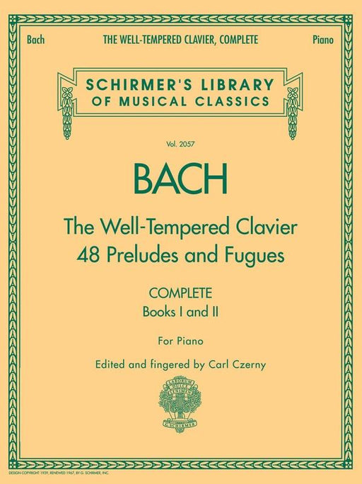 Bach - The Well-Tempered Clavier, Complete Piano-Piano & Keyboard-G. Schirmer Inc.-Engadine Music