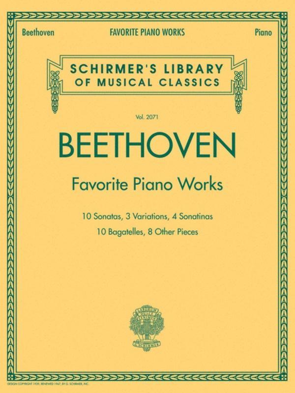 Beethoven - Favorite Piano Works-Piano & Keyboard-G. Schirmer Inc.-Engadine Music