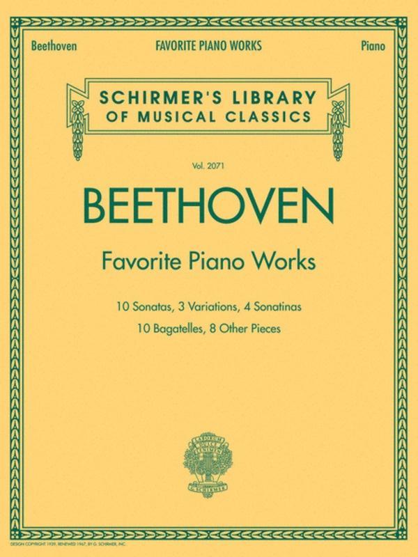 Beethoven - Favorite Piano Works-Piano & Keyboard-G. Schirmer Inc.-Engadine Music