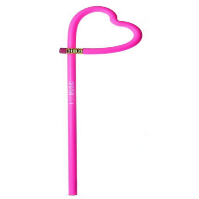 Bentcil Heart Shaped I Love Music Pink-Stationery-Engadine Music-Engadine Music
