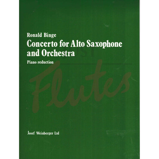 Binge - Concerto for Alto Saxophone and Orchestra-Woodwind-Josef Weinberger-Engadine Music