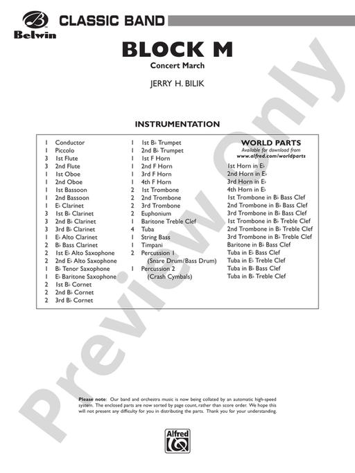 Block M - Concert March - Jerry Bilik Gr 4.5