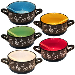 Bowl with Spoon Music Note Design - Various
