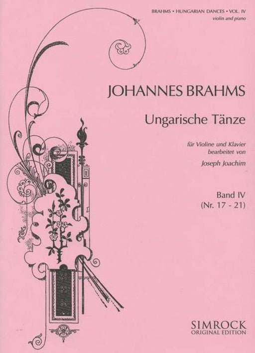 Brahms - Hungarian Dances Vol 4 Violin & Piano-Strings-Simrock-Engadine Music