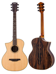 Bromo BAR5CE Rocky Mountain Series All Solid Concert Electric Acoustic Guitar + Gig Bag