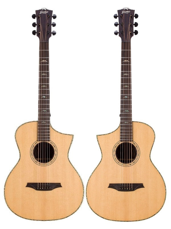 Bromo BAR5CE Rocky Mountain Series All Solid Concert Electric Acoustic Guitar + Gig Bag