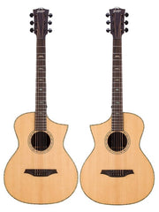 Bromo BAR5CE Rocky Mountain Series All Solid Concert Electric Acoustic Guitar + Gig Bag