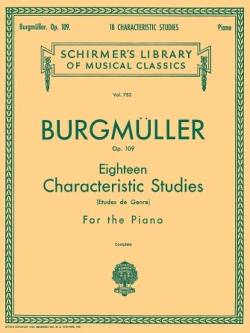 Burgmuller - 18 Characteristic Studies Op. 109, Piano-Piano & Keyboard-G. Schirmer, Inc.-Engadine Music
