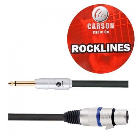 CARSON ROM30H ROCKLINES 30FT/9M MIC/AUDIO CABLE XLR (F) TO JACK PLUG (M)-Microphone Lead-Carson-Engadine Music