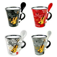 Cappuccino Mug with Spoon Violin - Various
