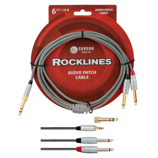 Carson Jack To Jack Audio Cable 6" Braided