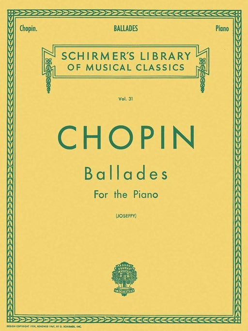 Chopin - Ballades, Piano-Piano & Keyboard-G. Schirmer Inc.-Engadine Music