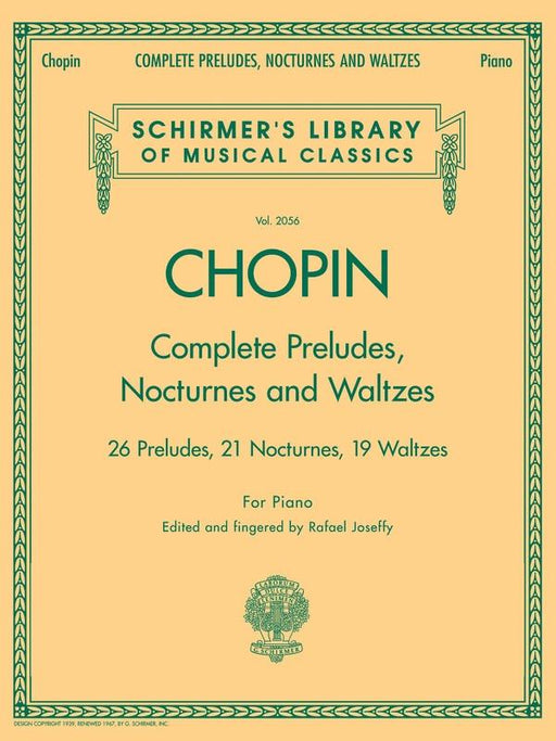 Chopin - Complete Preludes, Nocturnes and Waltzes, Piano-Piano & Keyboard-G. Schirmer Inc.-Engadine Music