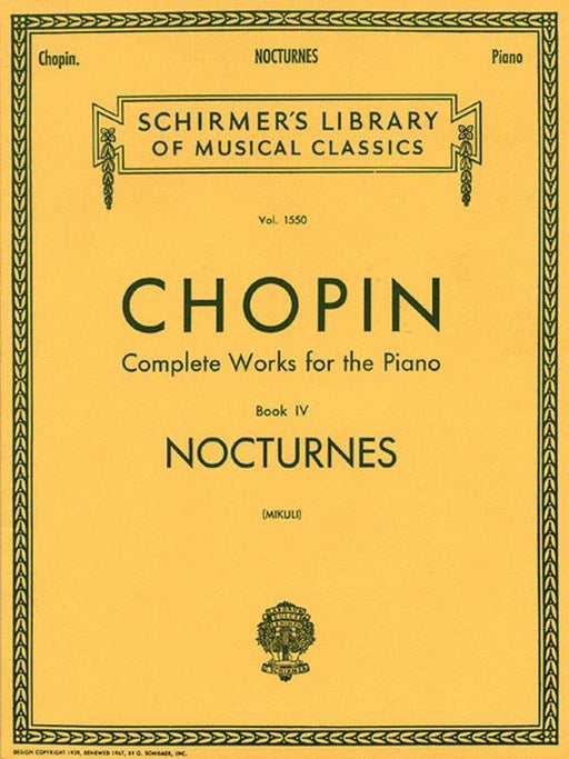 Chopin - Nocturnes, Piano-Piano & Keybpard-G. Schirmer Inc.-Engadine Music