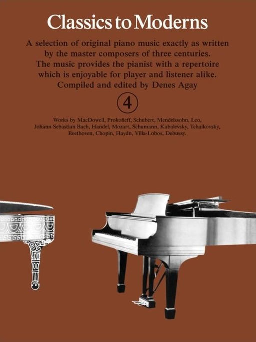 Classics To Moderns Book 4, Piano