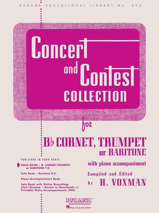 Concert and Contest Collection - Trumpet/Baritone TC Piano Accompaniment-Brass-Rubank Publications-Engadine Music