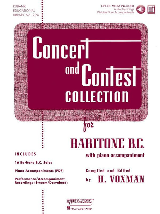 Concert and Contest Collection for Baritone B.C. Book & CD-Brass-Rubank Publications-Engadine Music