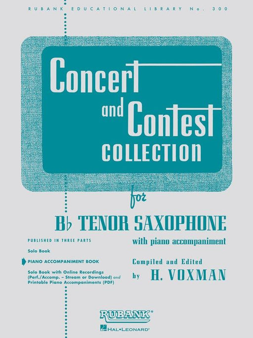 Concert and Contest Collection for Bb Tenor Saxophone - Piano Accompaniment-Woodwind-Rubank Publications-Engadine Music