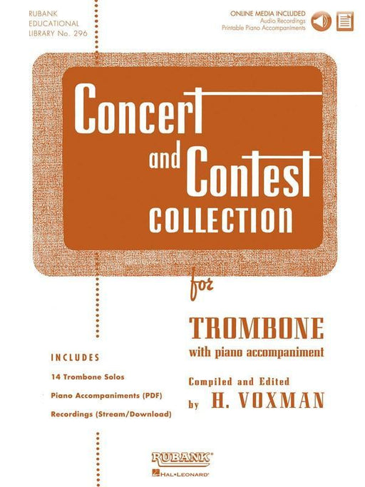 Concert and Contest Collection for Trombone, Book & CD-Brass-Rubank Publications-Engadine Music
