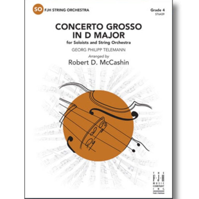Concerto Grosso in D Major, Telemann Arr. Robert D. McCashin Grade 4-String Orchestra-FJH Music Company-Engadine Music