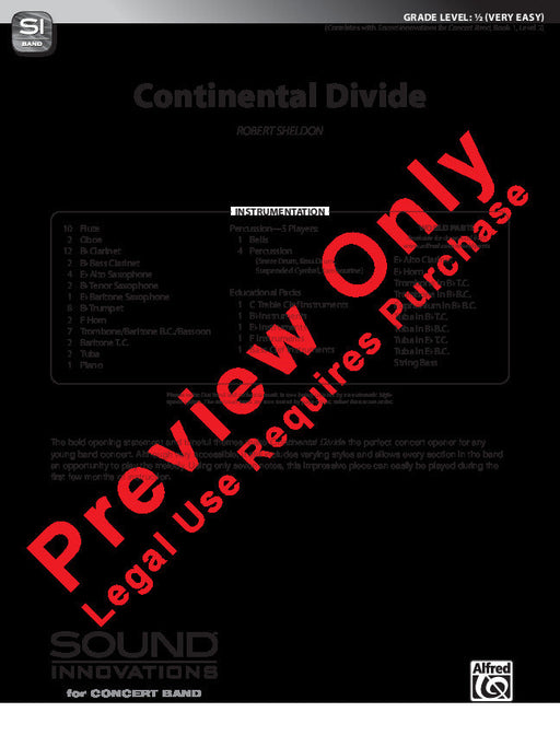 Continental Divide, Concert Band, Grade 0.5