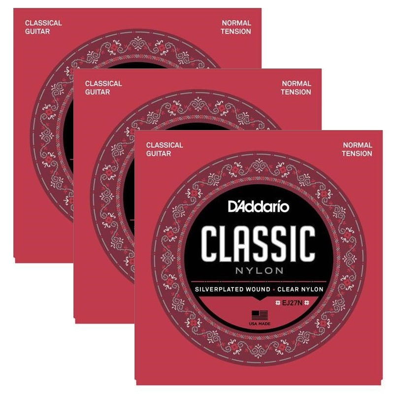 D'Addario EJ27N Classical Guitar String Set Normal Tension 3 Pack