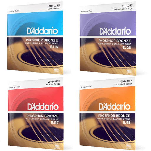 D'Addario Phosphor Bronze Acoustic Guitar String Set - Various Gauges